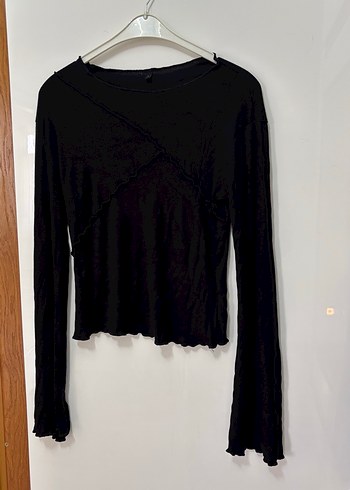 Siyah Uzun Kollu Basic Kadın Bluz - Görsel 2