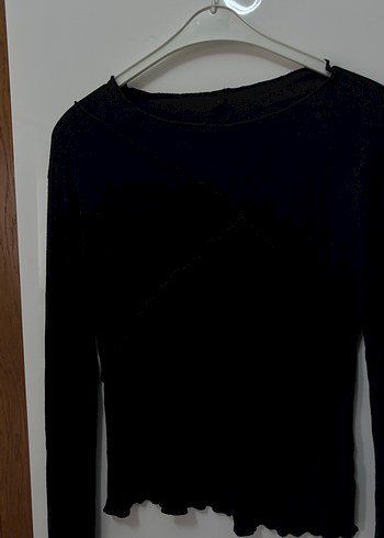 Siyah Uzun Kollu Basic Kadın Bluz - Görsel 3