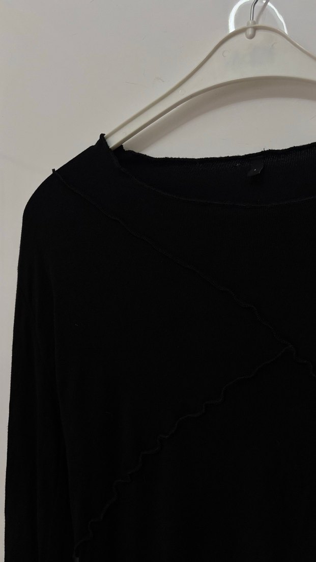 Siyah Uzun Kollu Basic Kadın Bluz - Görsel 4