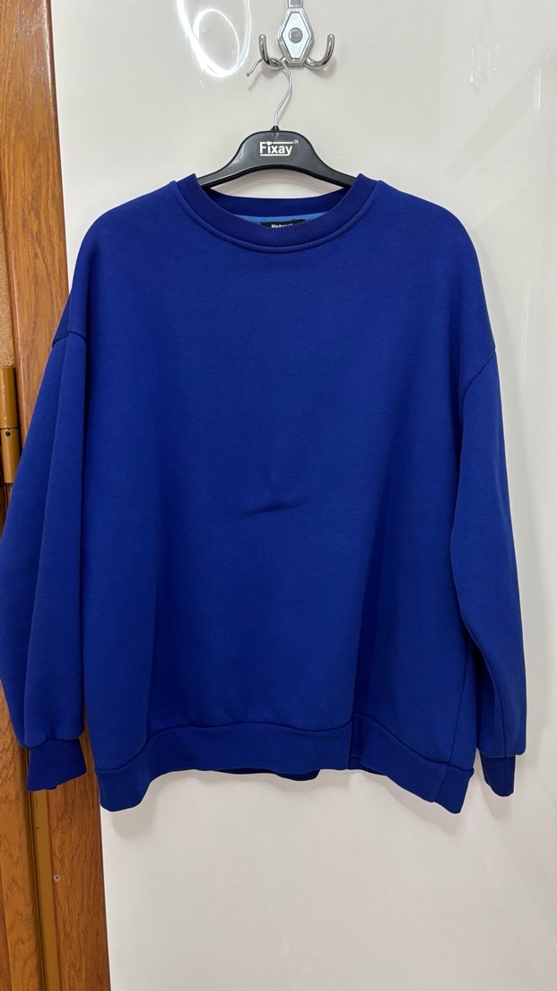 Kadın Mavi Oversize Sweatshirt - Görsel 3
