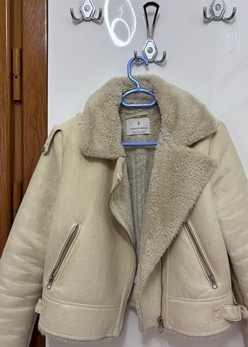 Bej Süet Kürklü Kadın Ceket - Görsel 2