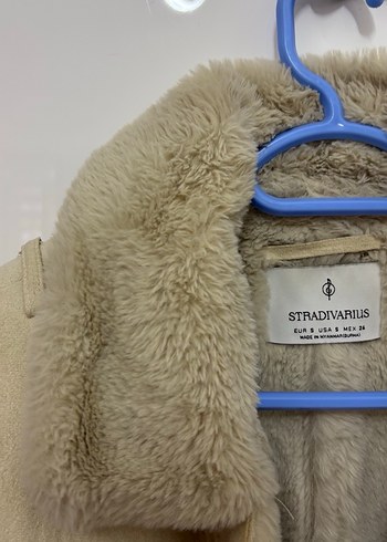 Bej Süet Kürklü Kadın Ceket - Görsel 4