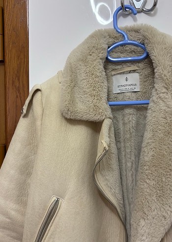 Bej Süet Kürklü Kadın Ceket - Görsel 5