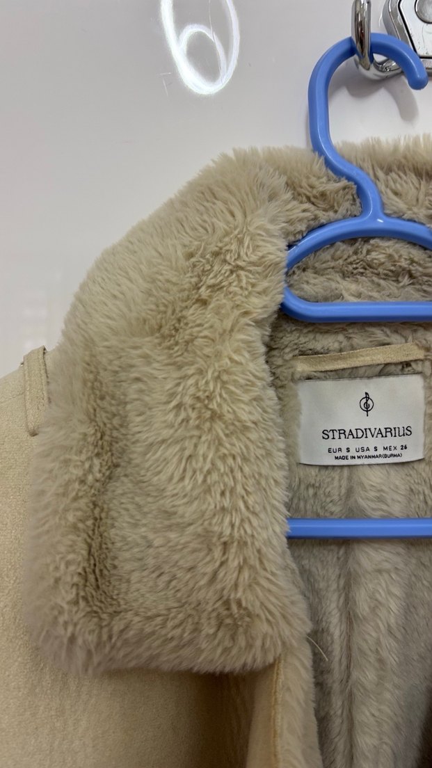 Bej Süet Kürklü Kadın Ceket - Görsel 4