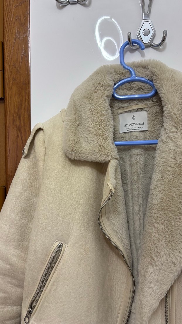 Bej Süet Kürklü Kadın Ceket - Görsel 5