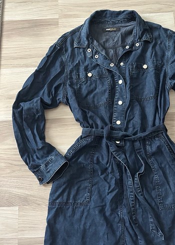 Denim Kot Elbise - Görsel 3