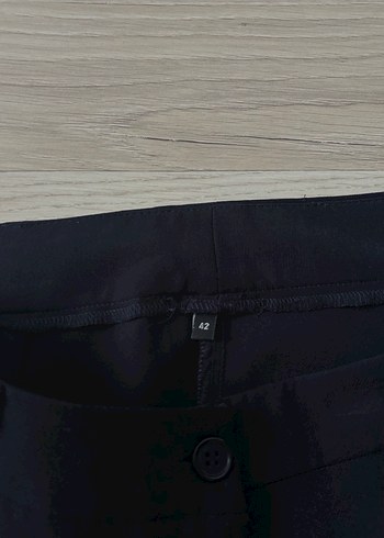 Kadın Lacivert Pilili Kumaş Pantolon - Görsel 3