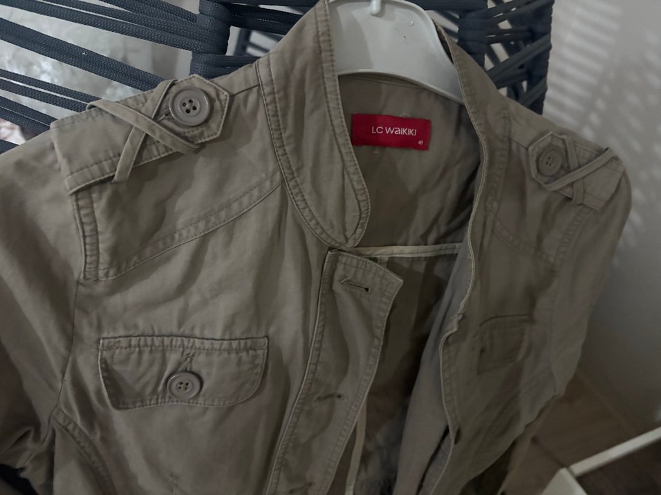 Düğmeli Keten Kadın Midi Ceket - Görsel 3