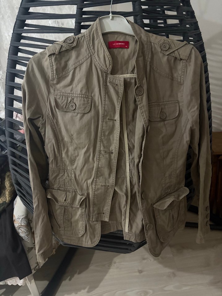 Düğmeli Keten Kadın Midi Ceket - Görsel 2