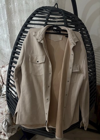 Düğmeli Bej Süet erkek Ceket - Görsel 2