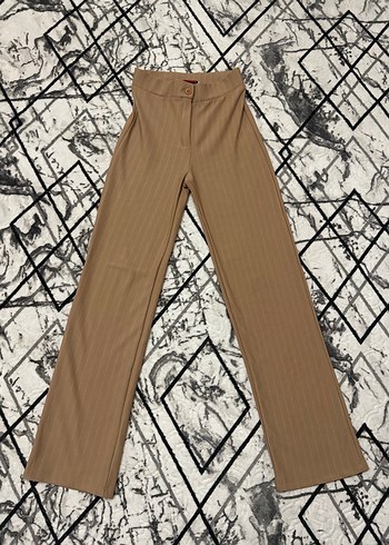 Bej Kadın Pilili Kumaş Pantolon - Görsel 3