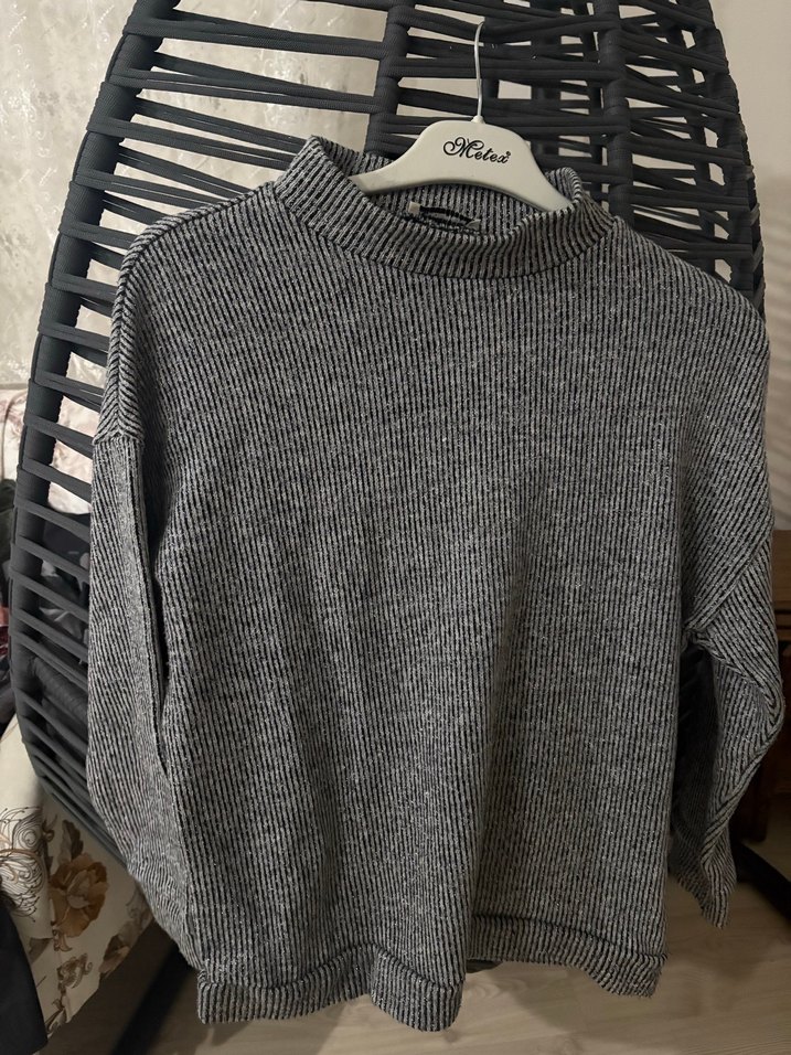 Gri Balıkçı Yaka Triko Kadın Kazak - Görsel 3