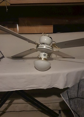 Beyaz Tavan Vantilatörü ve Lamba - Görsel 5