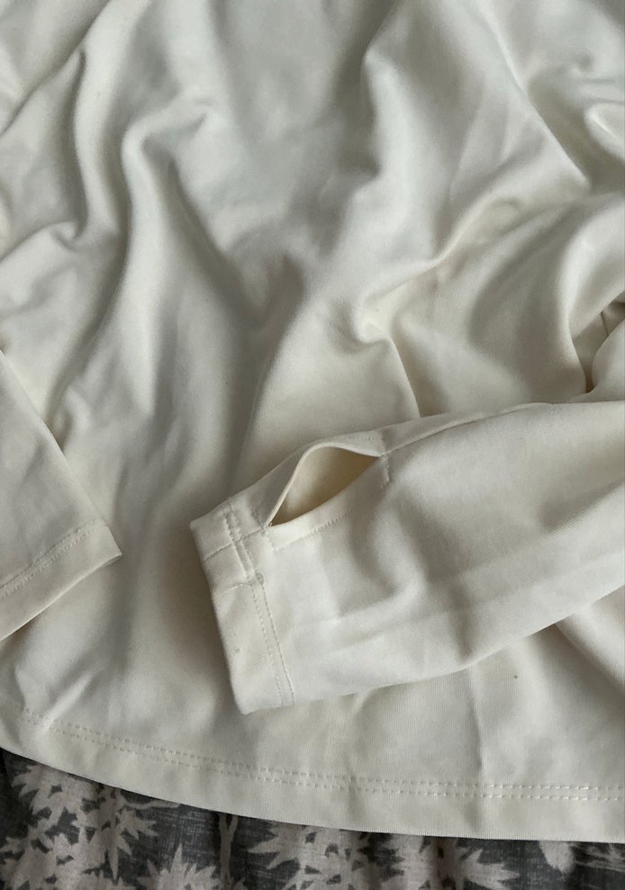 Beyaz Kadın Yumuşak Kumaşlı Yarım Fermuarlı Sweatshirt pamuklu - Görsel 4