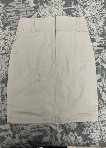 Bej Midi Hamile Piliseli Keten Etek - Görsel 3