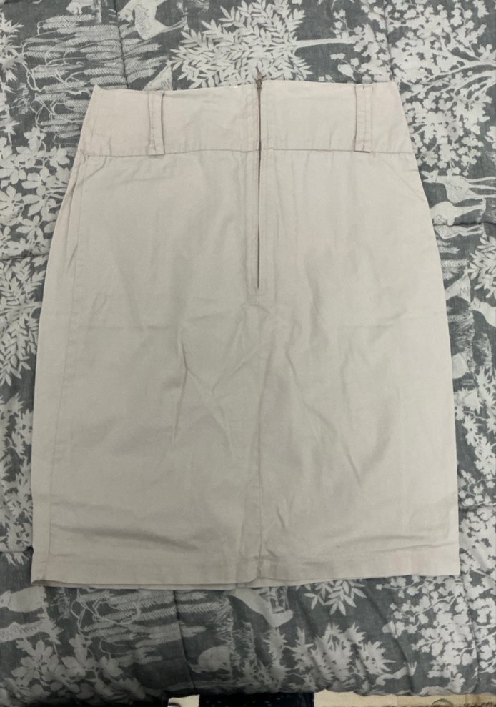 Bej Midi Hamile Piliseli Keten Etek - Görsel 3