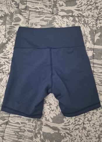 Kadın Lacivert Yüksek Bel Mini Spor Şort - Görsel 2