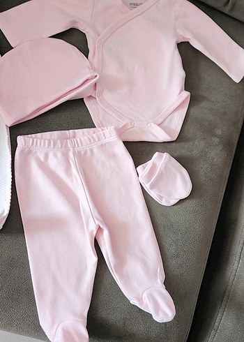 Hellobaby Pembe Bebek Kız Kıyafet Seti 9 parça 2 li takım - Görsel 6