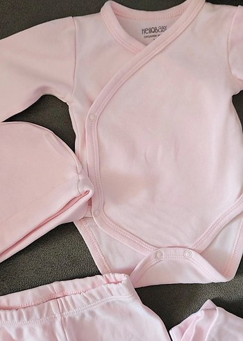 Hellobaby Pembe Bebek Kız Kıyafet Seti 9 parça 2 li takım - Görsel 7