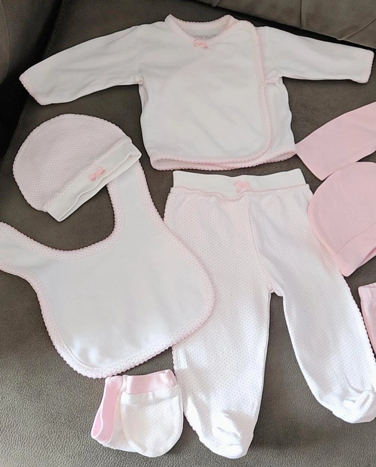 Hellobaby Pembe Bebek Kız Kıyafet Seti 9 parça 2 li takım - Görsel 5