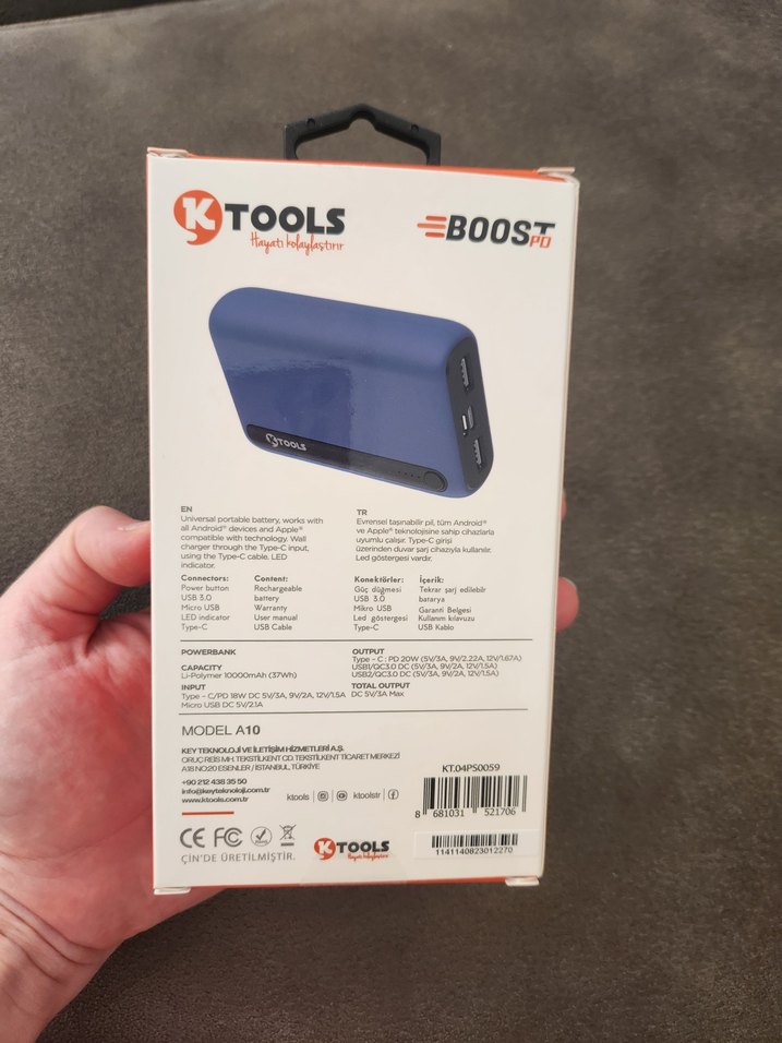 KTools Mavi Taşınabilir Power Bank - Görsel 4