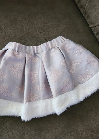 Panço marka Gri Nakışlı Kürklü Kız Çocuk Etek - Görsel 7