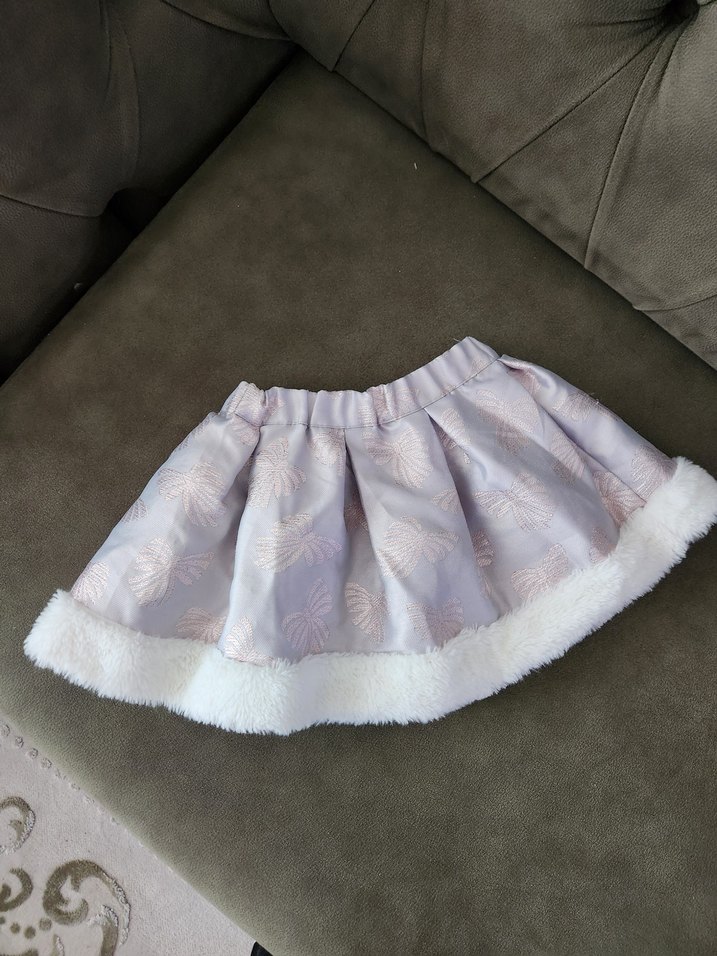 Panço marka Gri Nakışlı Kürklü Kız Çocuk Etek - Görsel 2