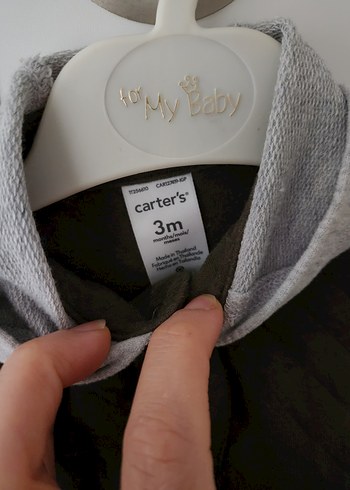 Carter's kapşonlu erkek bebek ceket 3 aylık - Görsel 4