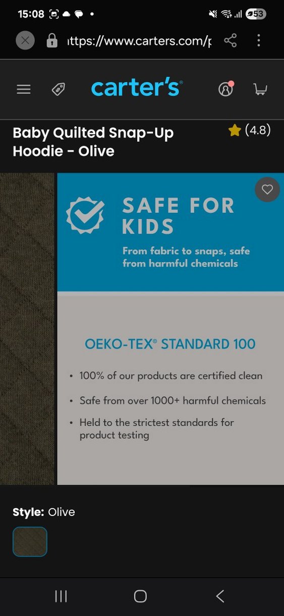 Carter's kapşonlu erkek bebek ceket 3 aylık - Görsel 2