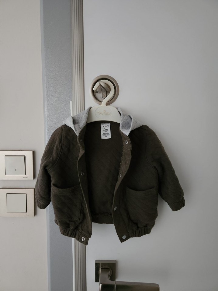 Carter's kapşonlu erkek bebek ceket 3 aylık - Görsel 5