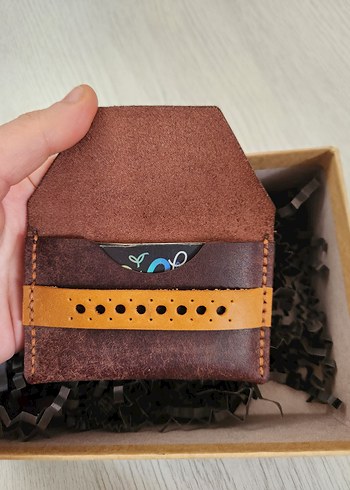 El yapımı İtalyan Pueblo Deri Minimal Kartlık - Görsel 4