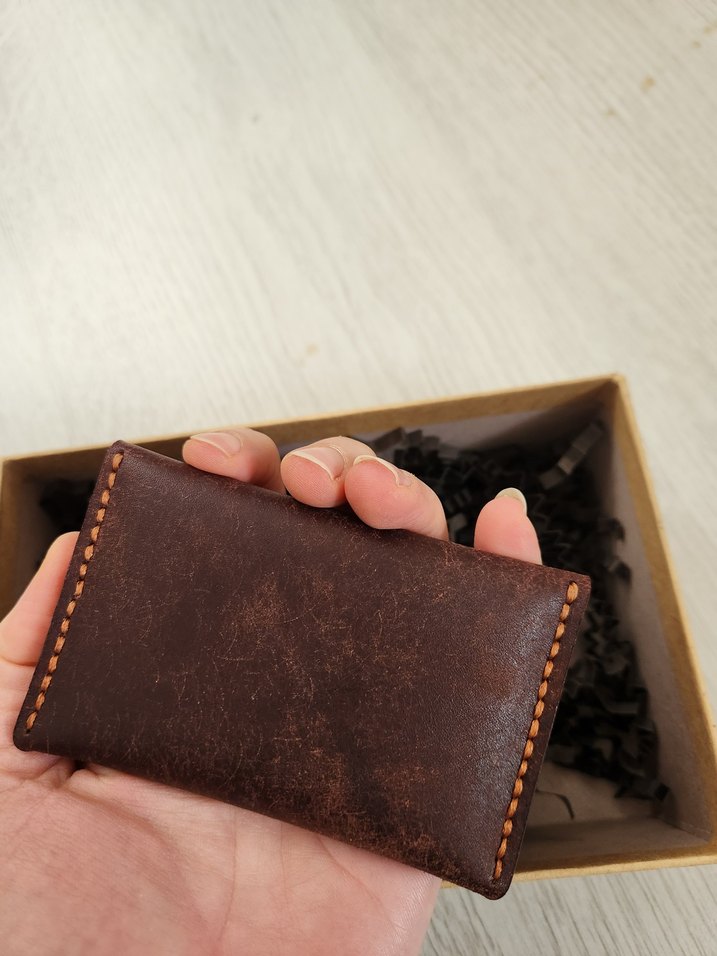 El yapımı İtalyan Pueblo Deri Minimal Kartlık - Görsel 3