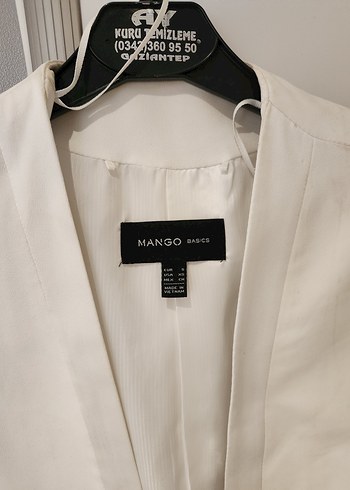 Mango Beyaz Kadın Uzun Kollu Ceket 36 beden - Görsel 3
