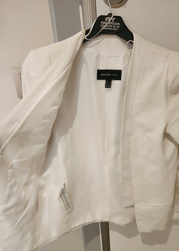Mango Beyaz Kadın Uzun Kollu Ceket 36 beden - Görsel 2