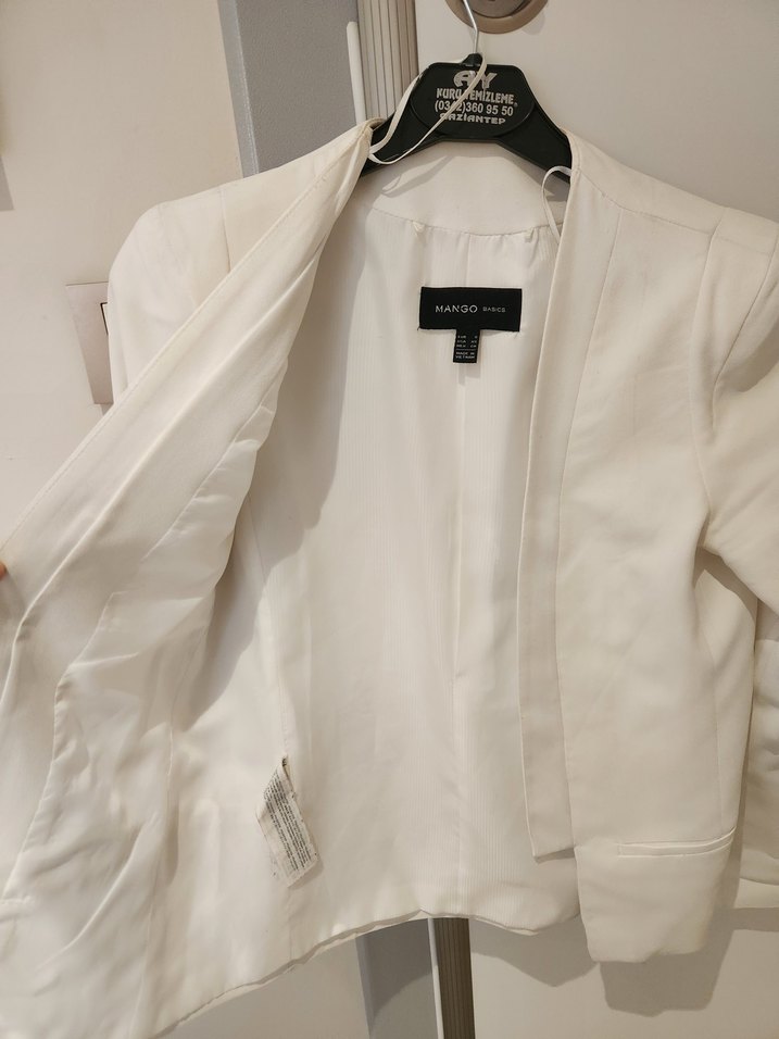 Mango Beyaz Kadın Uzun Kollu Ceket 36 beden - Görsel 2