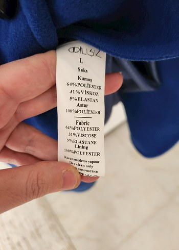 ADL Mavi Kadın Kaban L/40 beden - Görsel 7