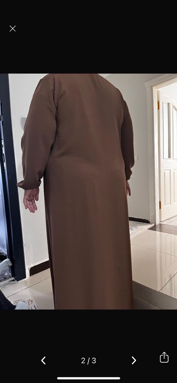 Kahverengi Uzun Salaş Kadın ferace - Görsel 2