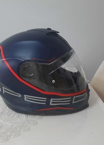 NEXX SX.100 Koyu Mavi Baskılı Bağlamalı Kapali Motosiklet Kaskı - Görsel 2