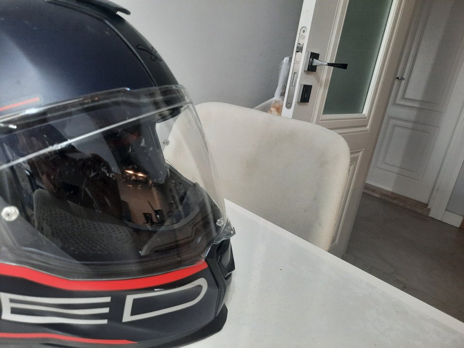 NEXX SX.100 Koyu Mavi Baskılı Bağlamalı Kapali Motosiklet Kaskı - Görsel 3