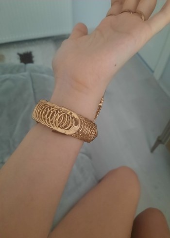 Şahmeran Saat Yılan Desenli Boncuklu Kadın El Zinciri Saat - Görsel 5