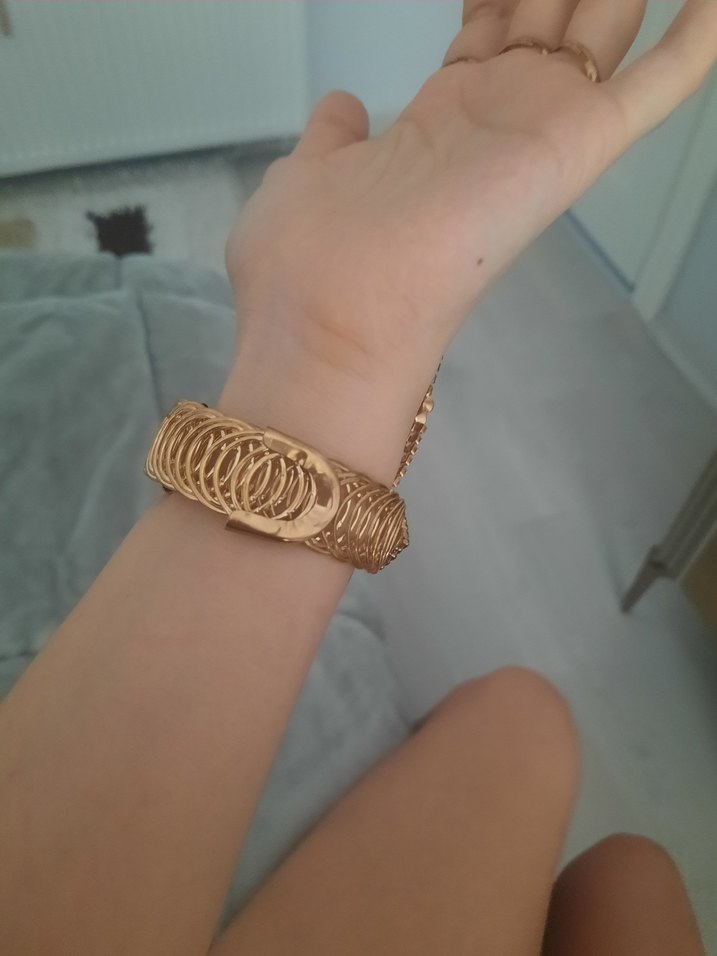 Şahmeran Saat Yılan Desenli Boncuklu Kadın El Zinciri Saat - Görsel 5