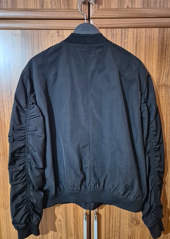 Erkek Siyah Fermuarlı Bomber Ceket - Görsel 2