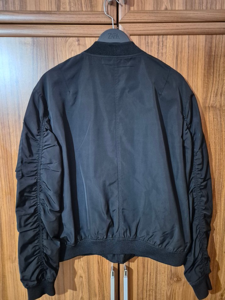 Erkek Siyah Fermuarlı Bomber Ceket - Görsel 2