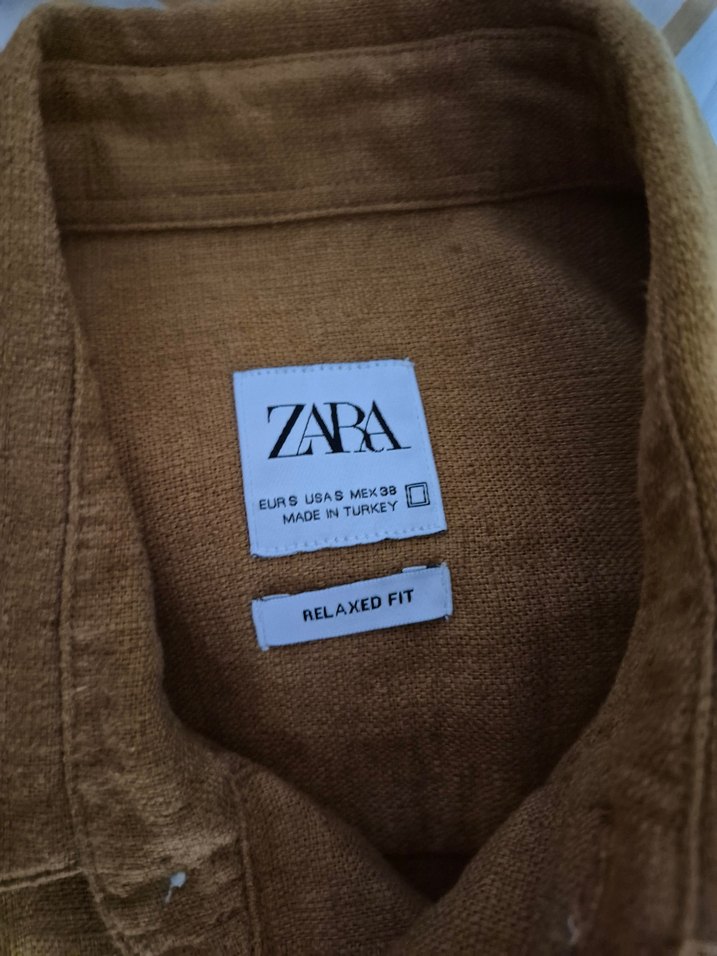 Turuncu, Düğmeli Kısa Kollu Erkek Gömlek - Görsel 3