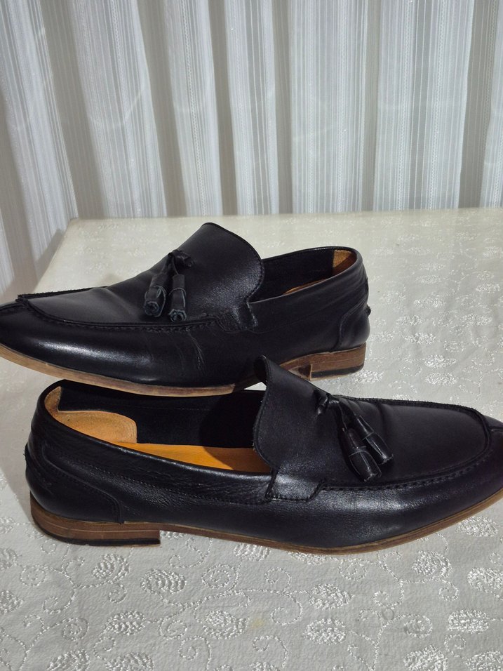 Siyah %100 Deri Erkek Klasik Püsküllü Ayakkabı - Görsel 3