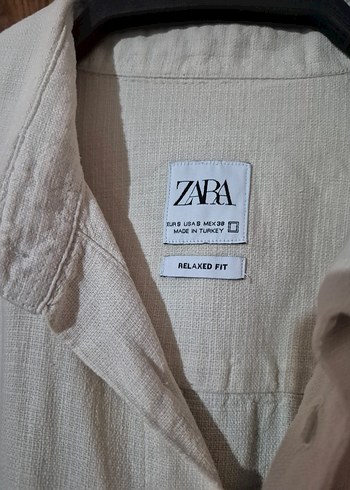 ZARA Krem Kısa Kollu Gömlek - Görsel 3