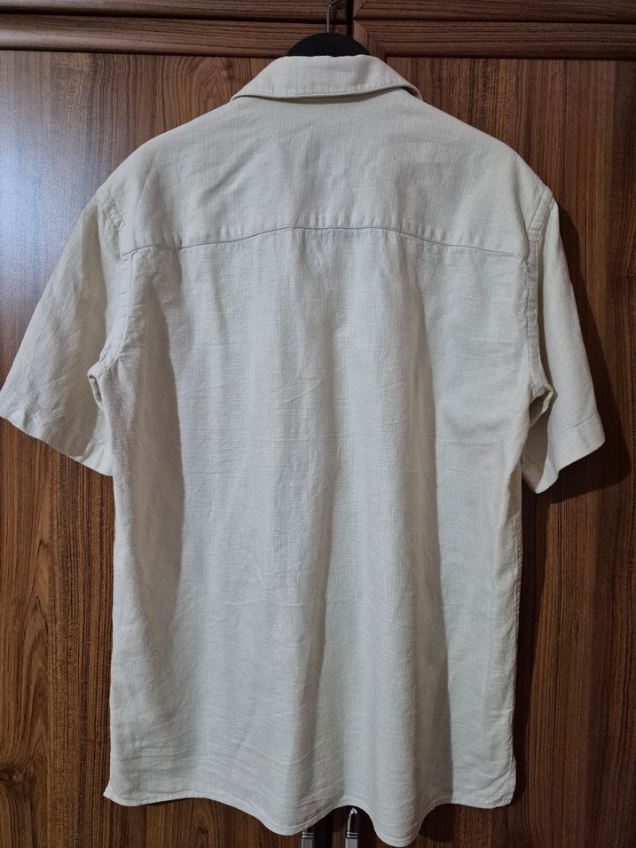 ZARA Krem Kısa Kollu Gömlek - Görsel 2