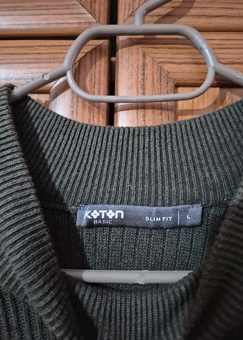 Haki Erkek Balıkçı Yaka Slim Fit Örgü Kazak - Görsel 2