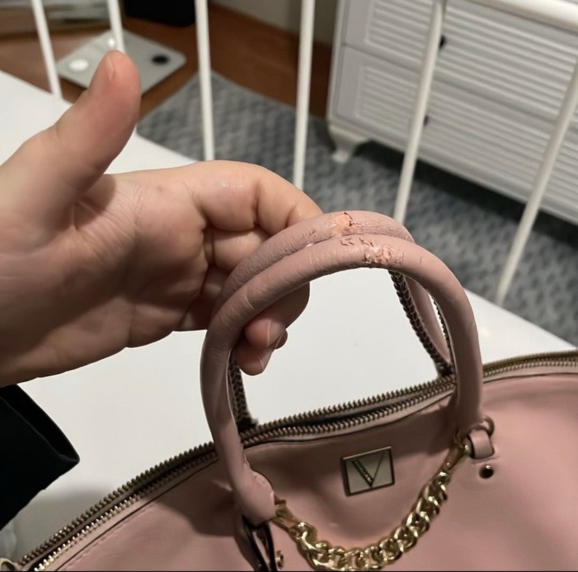 Victoria Secret Pembe Zincir Detaylı Deri Kadın Çanta - Görsel 3