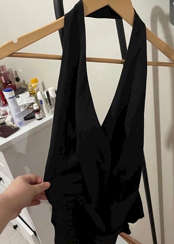 Zara Siyah Keten Halter Yelek - Görsel 2